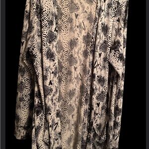 Fashion Nova Black and White Snake Print Cardigan